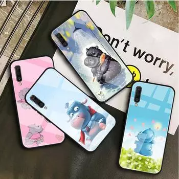 Чехол из закаленного стекла с бегемотом для Samsung Galaxy A10S A10E A20S A20E A30S A40 A50S A60 A70 A80 A90 A6 A7 A8, чехол A10S