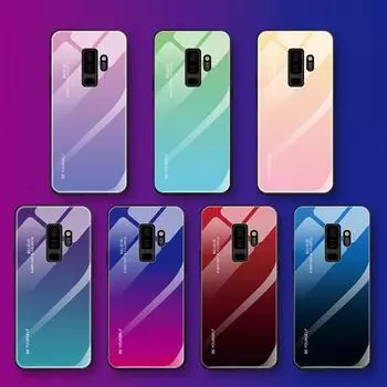 Чехол из закаленного стекла с градиентом для Samsung Galaxy S8 S9 S10 Plus S10E для Samsung A6 A8 + A7 A9 Plus, чехол для телефона, стекло