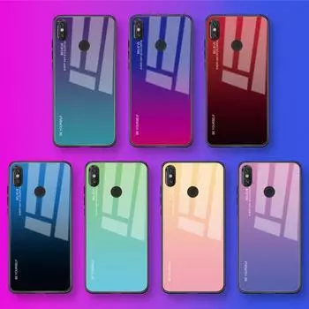 Чехол из закаленного стекла с градиентом для Xiaomi Redmi Note 7 5 6 8 Pro 9S Mi8 Mi 9 A2 Lite 6X Mi9 SE 9t Pro 8 8A, защитный чехол Redmi Note 9 Pro розовый
