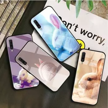 Чехол из закаленного стекла с изображением кролика для Samsung Galaxy A10S A10E A20S A20E A30S A40 A50S A60 A70 A80 A90 A6 A7 A8 A10S