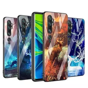 Чехол из закаленного стекла с милым оленем и лосем для Xiaomi Mi 11 11i 10T CC9E 9T Note 10 Ultra Pro Lite 5G, чехол для телефона Mi 9T