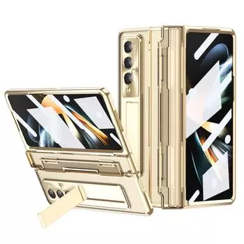 Чехол из закаленного стекла с полным покрытием, чехол для Samsung Galaxy Z Fold 4 Fold4 Fold 3 Fold3 Zfold4 с покрытием, чехол-подставка for Samsung Z Fold 3 чёрный