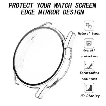 Чехол из закаленного стекла с рамкой из ПК, совместимый с Huawei Watch GT3 42 мм, 46 мм, противоударные чехлы для смарт-часов прозрачный