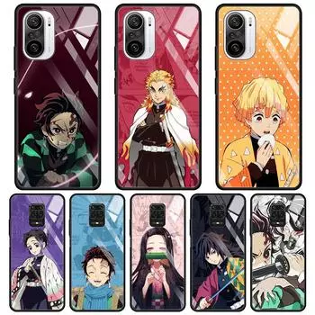 Чехол из закаленного стекла с рисунком аниме «Demon Blade» для Xiaomi Redmi Note 10 Pro Max 9 9s 7 8t 8 K40 K30 Pro Plus 9t 9c 8a 9a Shell For Redmi Note 10