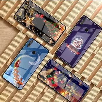 Чехол из закаленного стекла с Рождеством для Huawei P20 P30 P40 P40 Lite Pro Psmart Mate 20 30, чехол Huawei P20
