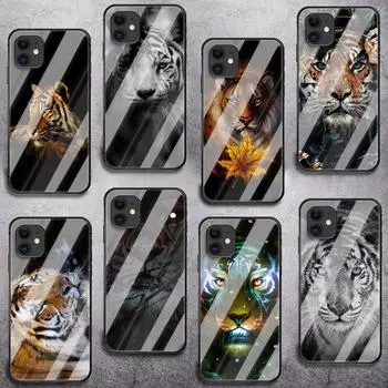Чехол из закаленного стекла с тигром для iPhone Samsung Galaxy OnePlus Oppo Xiaomi Redmi Note SA 7 8 9 10 11 12 13 14 20 21 22 53 Pro Max Plus Ultra iPhone 6 or 6S