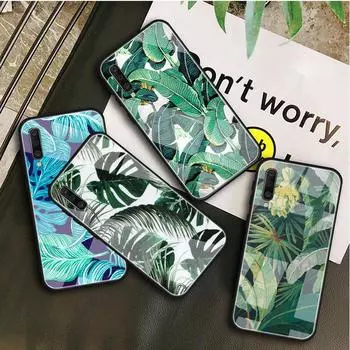 Чехол из закаленного стекла в стиле ретро с изображением бананового листа для Samsung Galaxy A10S A10E A20S A20E A30S A40 A50S A60 A70 A80 A90 A6 A7 A8 A10S