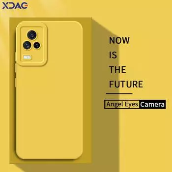 Чехол из жидкого силикона с ангельскими глазками для VIVO IQOO 7 IQOO7 Legend 5G 360, мягкий защитный корпус для задней панели мобильного телефона iQOO 7 5G