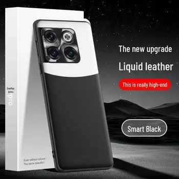 Чехол из жидкой кожи для OnePlus 10Pro: Защитный чехол от падения и обрастания, поставляется как единое целое OnePlus 10 Pro чёрный/белый