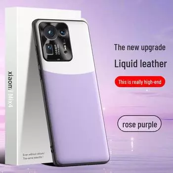 Чехол из жидкой кожи для Xiaomi Mix4; Этот цельный чехол защитит от падений и пятен. Xiaomi Mix 4 белый/красный