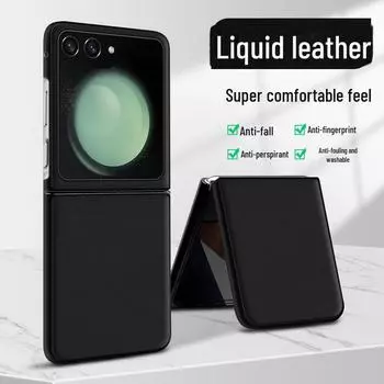 Чехол из жидкой кожи Samsung ZFlip5: Защита от падений и обрастания в одном элементе. Samsung Z Flip5