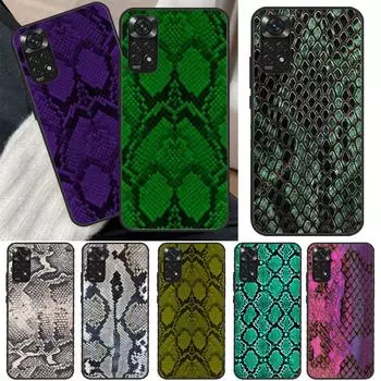 Чехол из змеиной кожи Python для Xiaomi Redmi Note 10 8 9 11 Pro 8T 9S 10S 11S Redmi 10C 9C 9A 9T K50 K40 Gaming Redmi Note 8 Pro