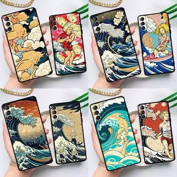 Чехол Japanese Surfers для Samsung Galaxy S23 S22 Ultra S21 Plus S8 S9 S10 Note 10 20 Ultra S20 FE S21 FE Cover Galaxy S21 Plus