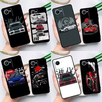 Чехол JDM Car Evo для Realme C55 C33 C31 C35 C30 C11 C15 C25s C21Y GT Neo 5 3T 2T 8 9 10 11 Pro Plus Realme 8 4G