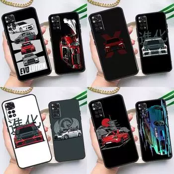 Чехол JDM Car Evo для Xiaomi Redmi Note 10 11 Pro 8 9 12 Pro 11S 10S 9S Redmi 9 10 12C 9C 10C задняя крышка Redmi 9T