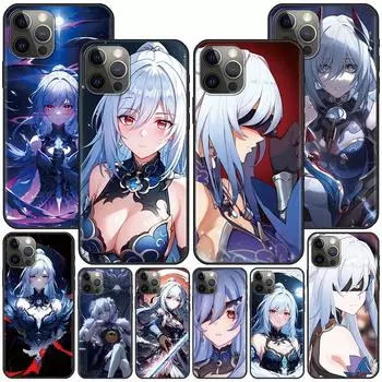 Чехол Jingliu Honkai Star Rail для Apple iPhone 11 14 13 15 Plus 12 Pro Max 7 8 XR X XS, черный силиконовый чехол для телефона iPhone 7(8)