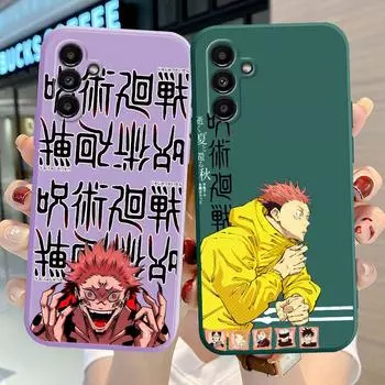 Чехол Jujutsu Kaisen с аниме для Samsung Galaxy A21s A71 A31 A11 A01 A02 A51 A03s A50 A70 A03, квадратный жидкий чехол, роскошный чехол Samsung A01