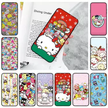 Чехол JZ10 Sanrio CharactersBlack Sofe для Xiaomi Poco X6 X4 M5 M6 F5 F6 C65 C55 C50 C51 C40 Pro Redmi 14C A3X 13C 12C 11T 10A 9C Note 7 6 8A Plus Redmi Note 10 5G гагат