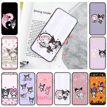 Чехол JZ18 My Melody KuromiBlack Sofe для Xiaomi Poco X6 X4 M5 M6 F5 F6 C65 C55 C50 C51 C40 Pro Redmi 14C A3X 13C 12C 11T 10A 9C Note 7 6 8A Plus Xiaomi Poco C40 кожа буйвола