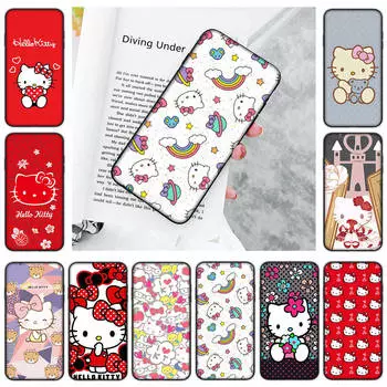 Чехол JZ24 Hello KittyBlack Sofe для Xiaomi Poco X6 X4 M5 M6 F5 F6 C65 C55 C50 C51 C40 Pro Redmi 14C A3X 13C 12C 11T 10A 9C Note 7 6 8A Plus Redmi 8 аэро
