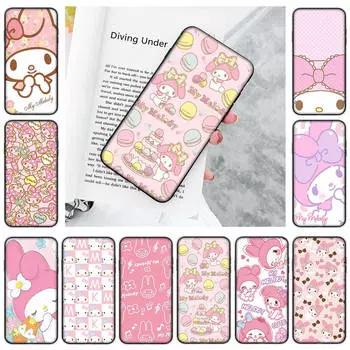 Чехол JZ4 My MelodyBlack Sofe для Xiaomi Poco X6 X4 M5 M6 F5 F6 C65 C55 C50 C51 C40 Pro Redmi 14C A3X 13C 12C 11T 10A 9C Note 7 6 8A Plus Redmi Note 10s кожа буйвола