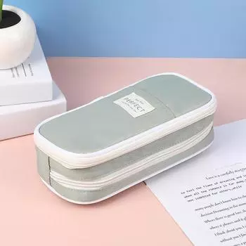 Чехол Канцелярские принадлежности Школьные принадлежности для офиса Большая вместимость Пеналы Сумки для хранения на офисном столе Сумки для ручек для студентов и детей розовый