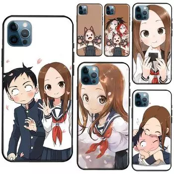 Чехол karakai jouzu no takagi San для iPhone 13 11 14 Pro Max 12 mini, полный чехол для iPhone XR XS Max X 7 8 Plus SE 2020 iPhone 6 6s