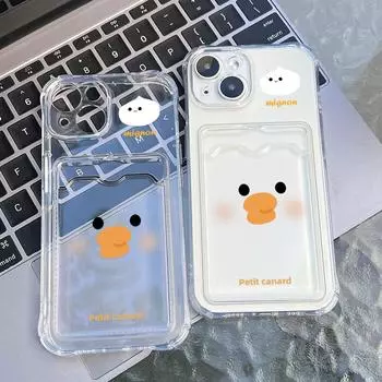 Чехол-карточка для iPhone 11 13 XR 15 14 Pro Max iPhone 12 16 7 8 Plus XS Max Samsung S24 S23 A15 A55 A05 A54 Redmi 12 13C 13 9 с защитой от мультфильмов iPhone 11 чистый