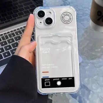 Чехол-карточка для iPhone 11 13 XR 15 14 Pro Max iPhone 12 16 7 8 Plus XS Max Samsung S24 S23 A15 A55 A05 A54 Redmi 12 13C 13 9 с защитой от мультфильмов iPhone 11 чистый