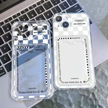 Чехол-карточка для iPhone 11 13 XR 15 14 Pro Max iPhone 12 16 7 8 Plus XS Max Samsung S24 S23 A15 A55 A05 A54 Redmi 12 13C 13 9 с защитой от мультфильмов iPhone 11 чистый