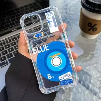 Чехол-карточка для iPhone 11 13 XR 15 14 Pro Max iPhone 12 16 7 8 Plus XS Max Samsung S24 S23 A15 A55 A05 A54 Redmi 12 13C 13 9 с защитой от мультфильмов iPhone 11 чистый