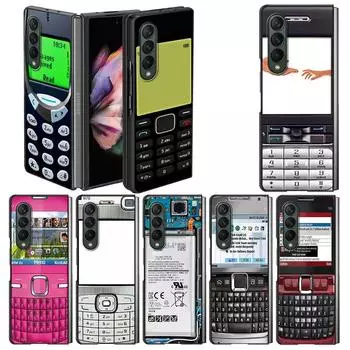 Чехол-кассета в стиле ретро для Samsung Galaxy Z Fold 3, черный жесткий корпус для мобильного телефона ZFold3, роскошный чехол Samsung Z Fold 3