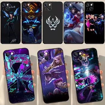 Чехол Kda Kaisa Ahri Akali для iPhone 13 12 11 14 15 Pro Max 7 8 Plus X XR XS Max 12 Mini SE 2020 2022 Cover Coque iPhone 15