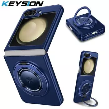 Чехол KEYSION для MagSafe для Samsung Z Flip 6 5 5G, жесткий пластиковый магнитный чехол-подставка для телефона, задняя крышка для Galaxy Z Flip 5 6 5G for Galaxy Z Flip 5 красный