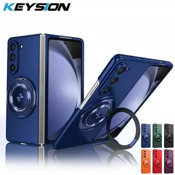 Чехол KEYSION для Samsung Z Fold 5 4 3 5G, жесткий пластиковый магнитный чехол-подставка для телефона, задняя крышка для телефона Galaxy Z Fold 3 4 5 5G for Galaxy Z Fold 5 красный