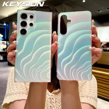 Чехол KEYSION Gradient Wave Pattern для Samsung S24 Ultra 5G S23+ S22 S21 FE, матовый противоударный чехол для телефона Galaxy Note20 Ultra for Note 20 Ultra разноцветный