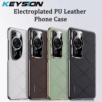 Чехол KEYSION из искусственной кожи с сетчатым узором для Huawei P60 P60 Pro с покрытием, защита камеры ПК, задняя крышка телефона для Huawei P60 Pro for Huawei P60 красный