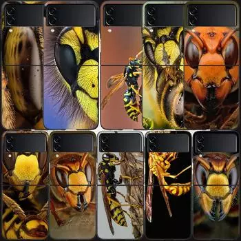 Чехол Killer Wasp Wasp Population для Samsung Galaxy Z Flip 3 Flip 5 4 5G Black Hard Cell Phone Cover Samsung Z Flip 5 5G Luxury Samsung Z Flip 4 5G