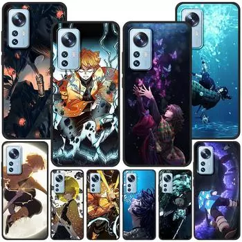 Чехол Kimetsu No Yaiba Demon Slayer Anime для Xiaomi Poco X3 NFC M3 Mi 11 Lite 5G 12X 11T 10T 12 Pro 9T Note 10, черный мягкий чехол Xiaomi Mi A2 Lite