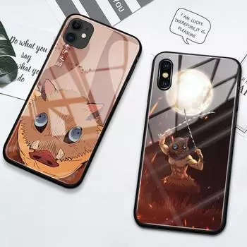 Чехол Kimetsu No Yaiba Hashibira Inosuke для iPhone 14, чехол для iPhone X XR XS Max 11 12 13 14 Pro Max 6 6s 7 8 14 Plus, стеклянный чехол iPhone 6 6s