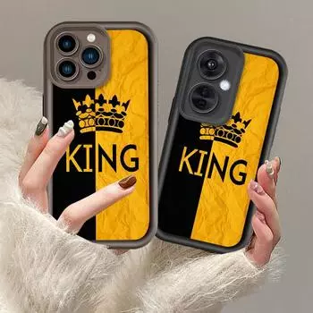 Чехол King Printed Fashion, гибкий, мягкий, силиконовый, TPU, чехол на всю заднюю панель для iPhone Samsung iPhone 5 чёрный