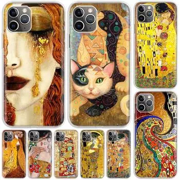 Чехол Kiss by Gustav Klimt Desig для iPhone 14 11 13 Pro 12 Mini Apple, чехол для телефона X XR XS Max 7 Plus 6 8 6S SE 2020 5 5S Art iPhone 14