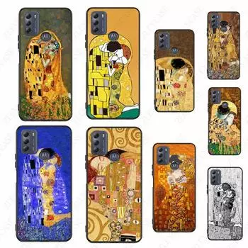 Чехол Kiss By Gustav Klimt Design для Motorola Moto EDGE 20pro 20lite E6 E7 G STYLUS GPLAY GPOWER G 5G PLUS G30 G100 Funda Coque MOTO E6