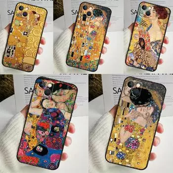 Чехол Kiss Gustav Klimt Painting для iPhone 14 13 12 11 15 Pro Max Mini Cover SE X XR XS 8 7 14 15 Plus Аксессуары iPhone 11 Pro