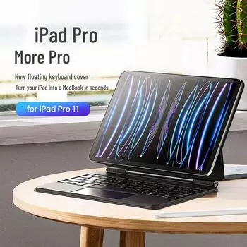 Чехол-клавиатура Bluetooth с магнитным подвесом для iPad Air 11 и внешней клавиатурой Smart Touch iPad Air 6/4/5 10.9/Pro 11 чёрный