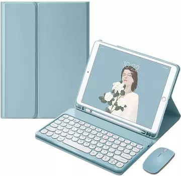 Чехол-клавиатура Fire HD 10 2023 с круглыми клавишами для мыши Симпатичная цветная клавиатура Fire HD 10 10 2021 Цветная модель Fire HD 10 2023 Планшет 13-го поколения