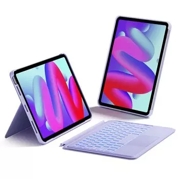 Чехол-клавиатура Inateck, совместимый с iPad Air 11-дюймового поколения, iPad Pro 11-дюймового поколения, подсветка со съемной клавиатурой и трекпадом KB04111 фиолетовый