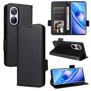 Чехол-книжка для Blackview A200 Pro, кожаный чехол-книжка с магнитным узором и держателем для карт for Blackview A200 Pro чёрный