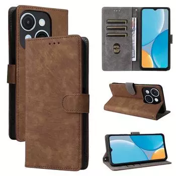 Чехол-книжка для Itel A50C из искусственной кожи, полная защита корпуса [блокировка RFID], чехлы для телефонов for Itel A50C чёрный