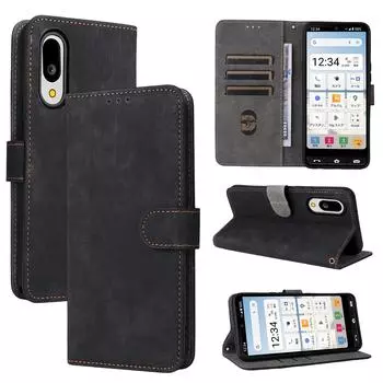 Чехол-книжка для Kyocera Basio Active3 из искусственной кожи с полной защитой корпуса и [блокировкой RFID] for Kyocera Basio Active3 чёрный